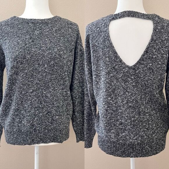 American Eagle knit sweater size small black white open back jegging fit - Picture 1 of 5